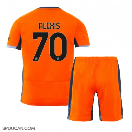 Dječji Nogometni Dres Inter Milan Alexis Sanchez #70 Rezervni 2023-24 Kratak Rukav (+ Kratke hlače)